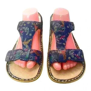 ALEGRIA Kendra Birdland Mosaic Blue Leather Slingback Sandal 158 Size 40/9.5- 10